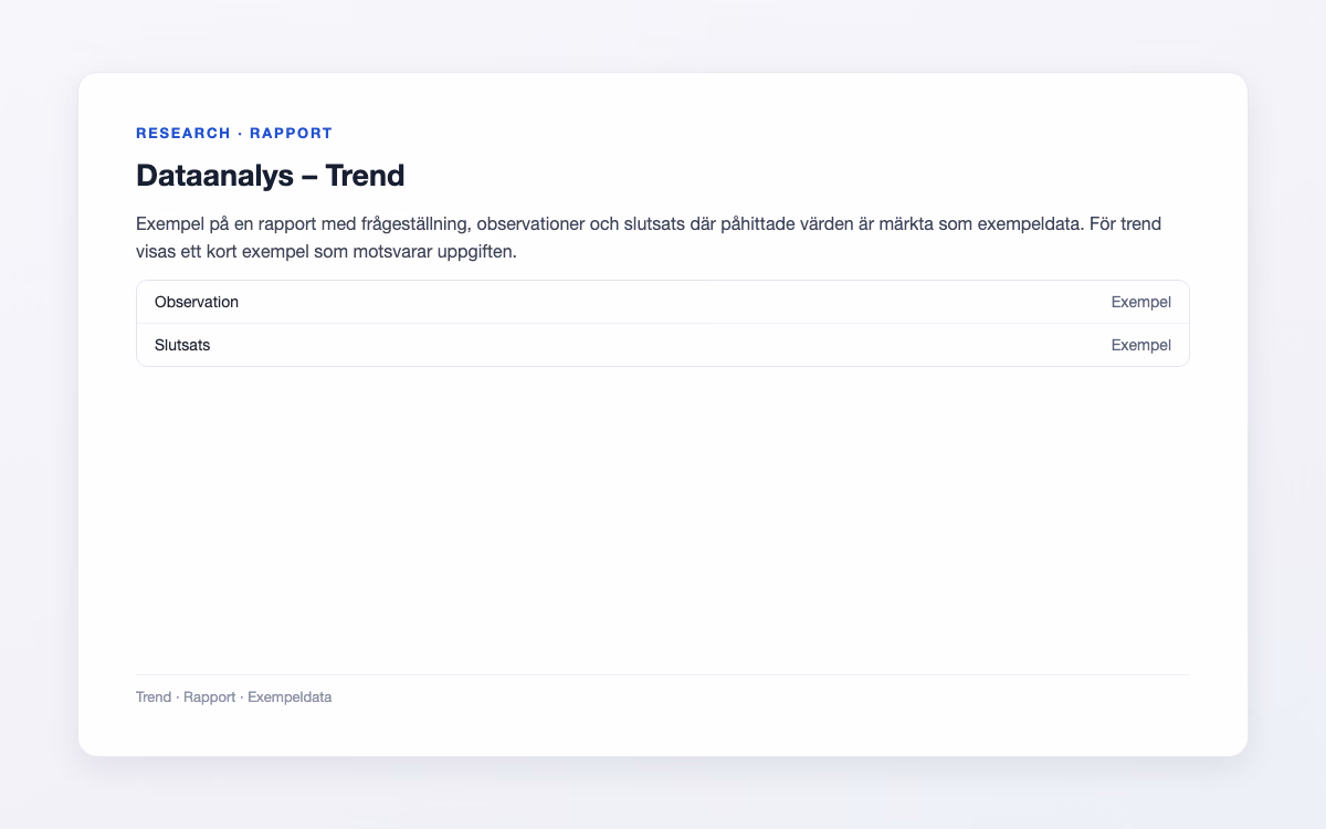 Förhandsbild för Trend – Dataanalys