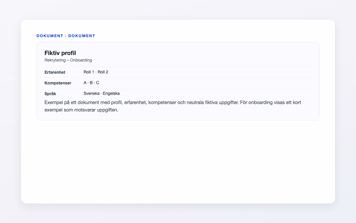 Exempelbild för Onboarding – Rekrytering