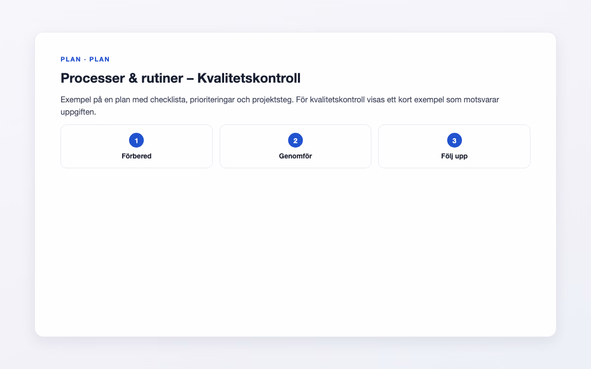 Förhandsbild för Kvalitetskontroll – Processer & rutiner