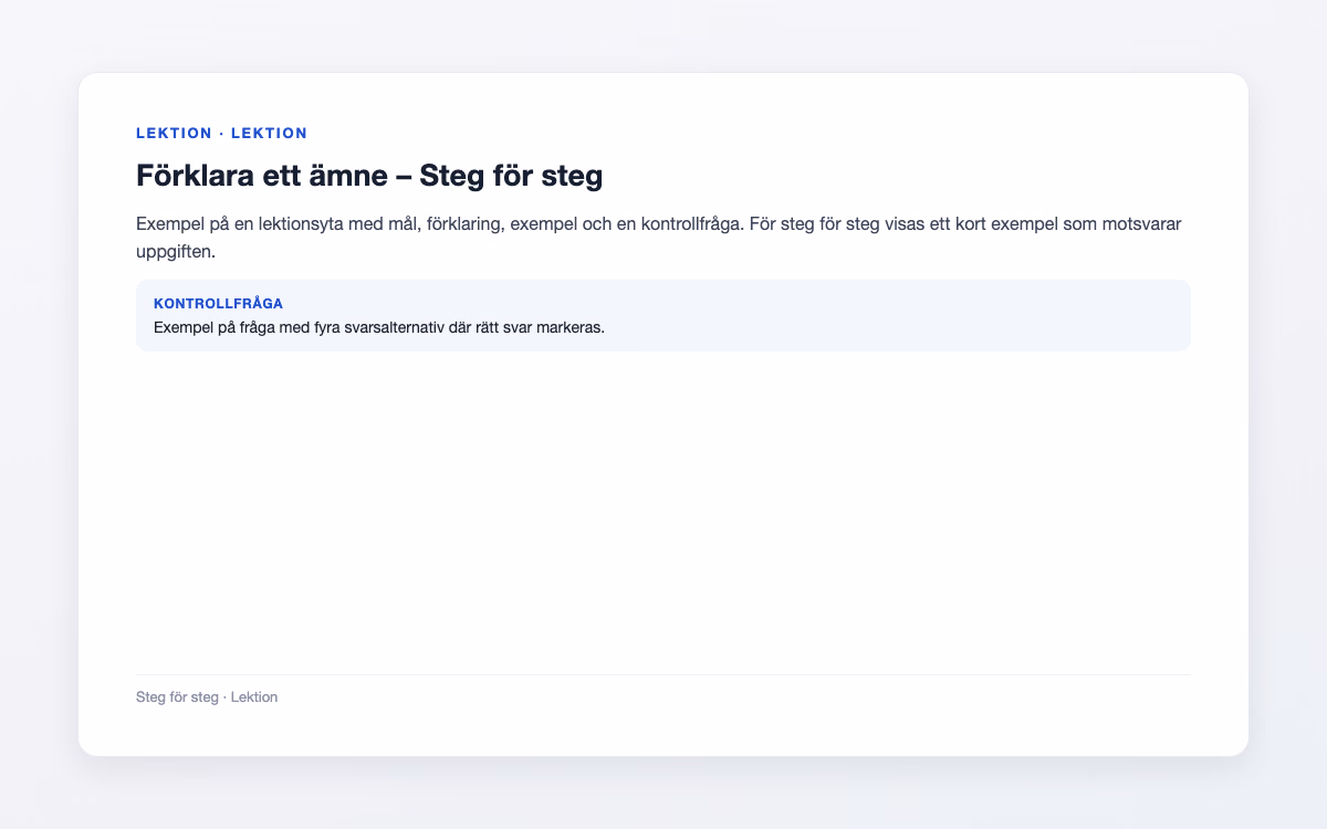 Exempelbild för Steg för steg – Förklara ett ämne