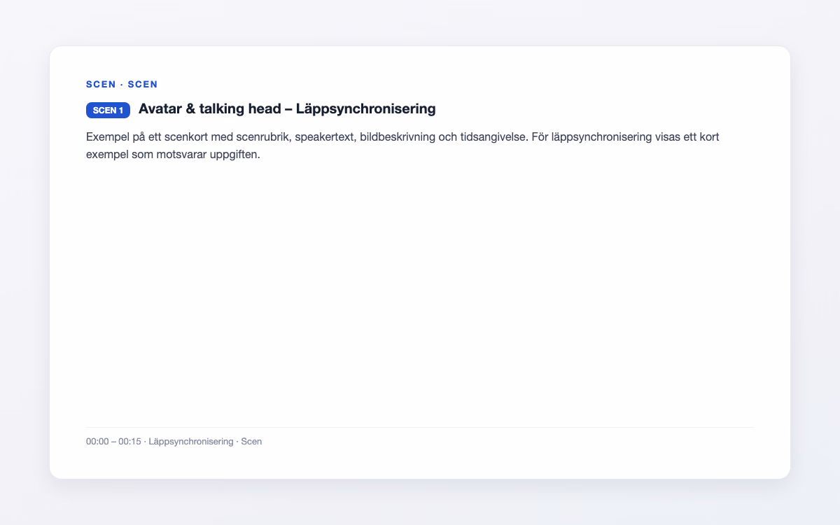 Exempelbild för Läppsynchronisering – Avatar & talking head