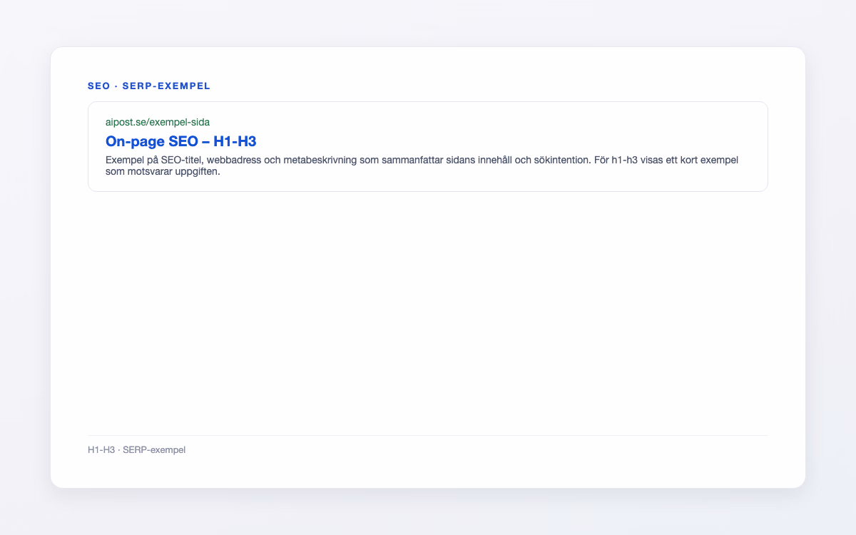 Förhandsbild för H1-H3 – On-page SEO