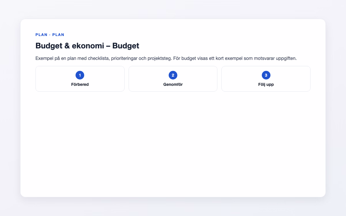 Förhandsbild för Budget – Budget & ekonomi