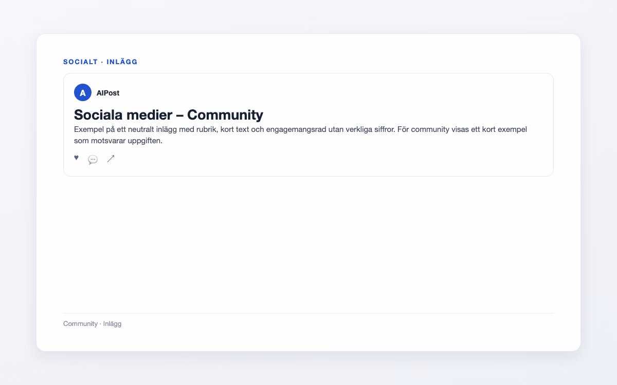Exempelbild för Community – Sociala medier
