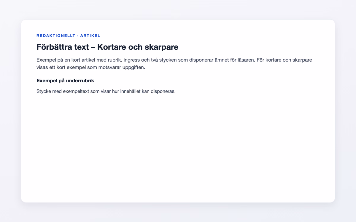 Exempelbild för Kortare och skarpare – Förbättra text
