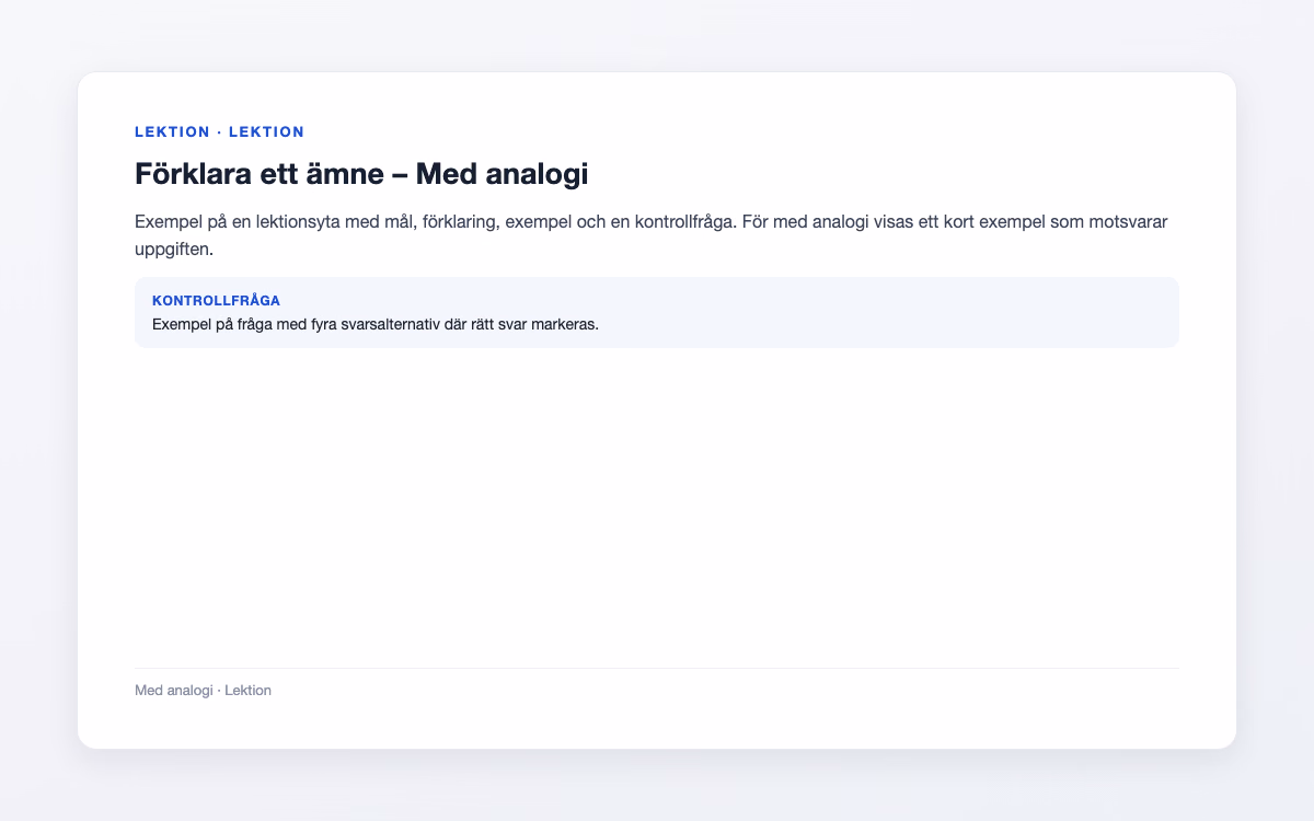 Exempelbild för Med analogi – Förklara ett ämne