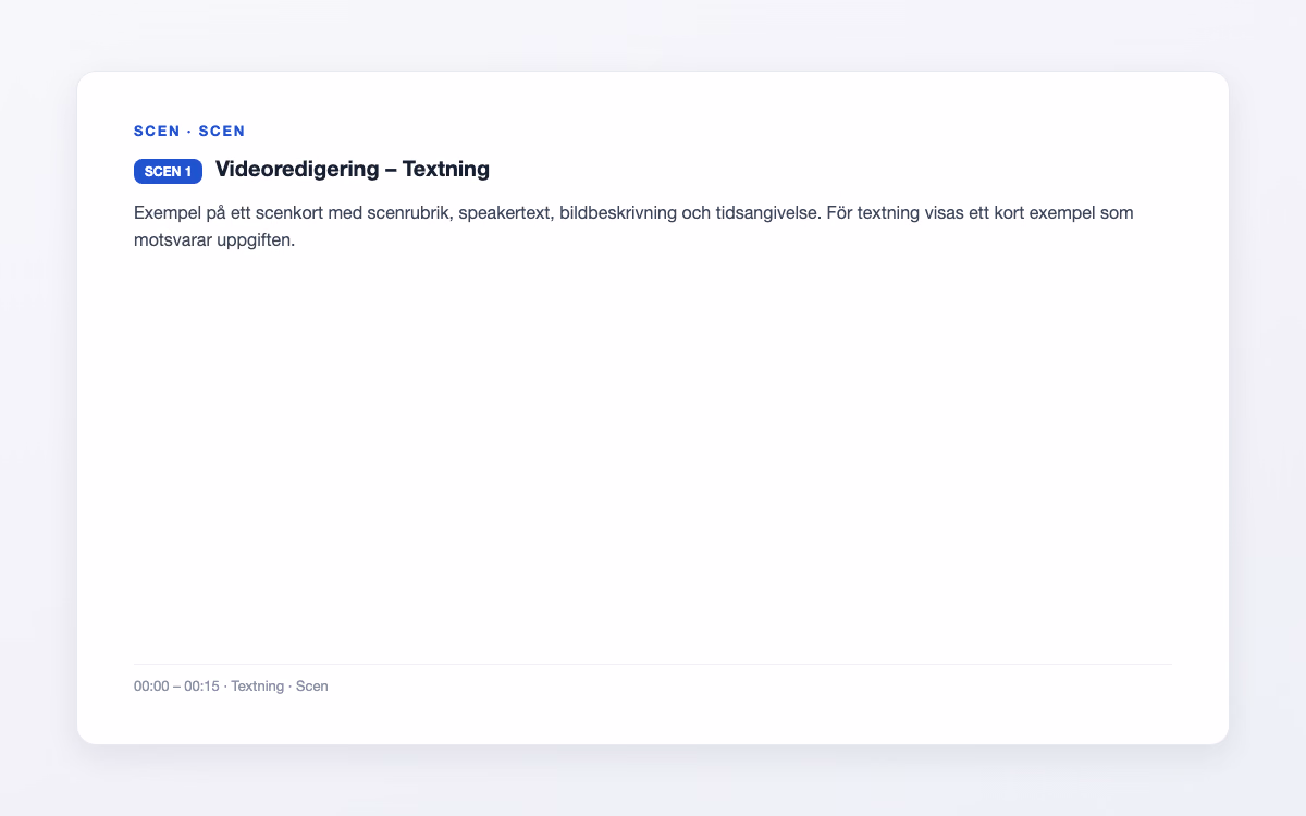 Exempelbild för Textning – Videoredigering