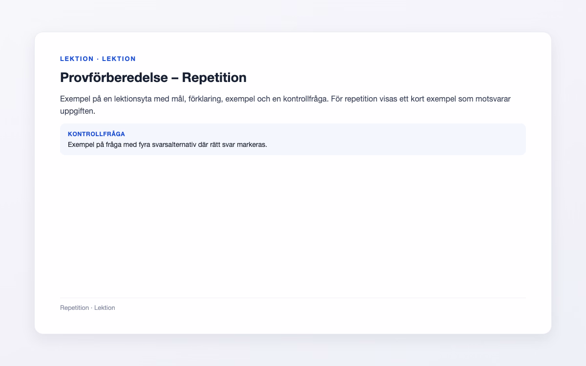 Förhandsbild för Repetition – Provförberedelse
