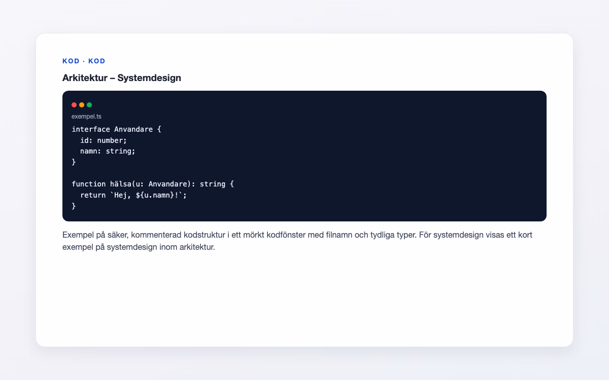 Exempelbild för Systemdesign – Arkitektur