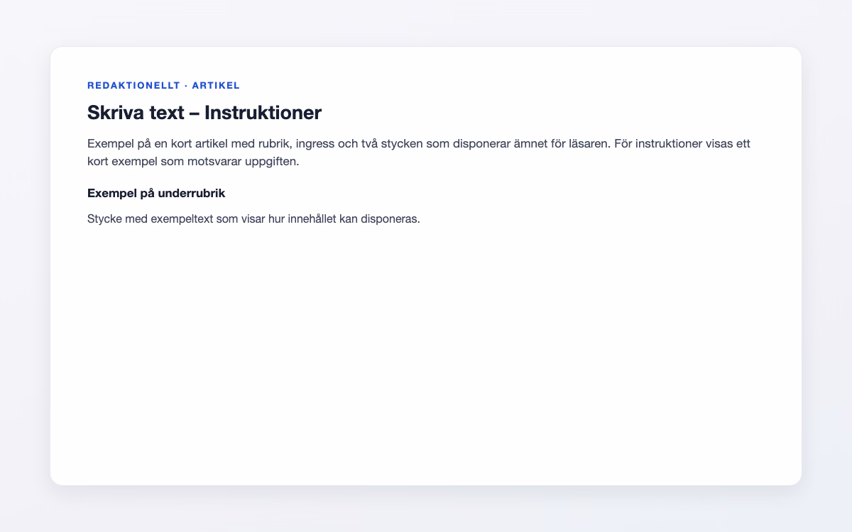 Exempelbild för Instruktioner – Skriva text