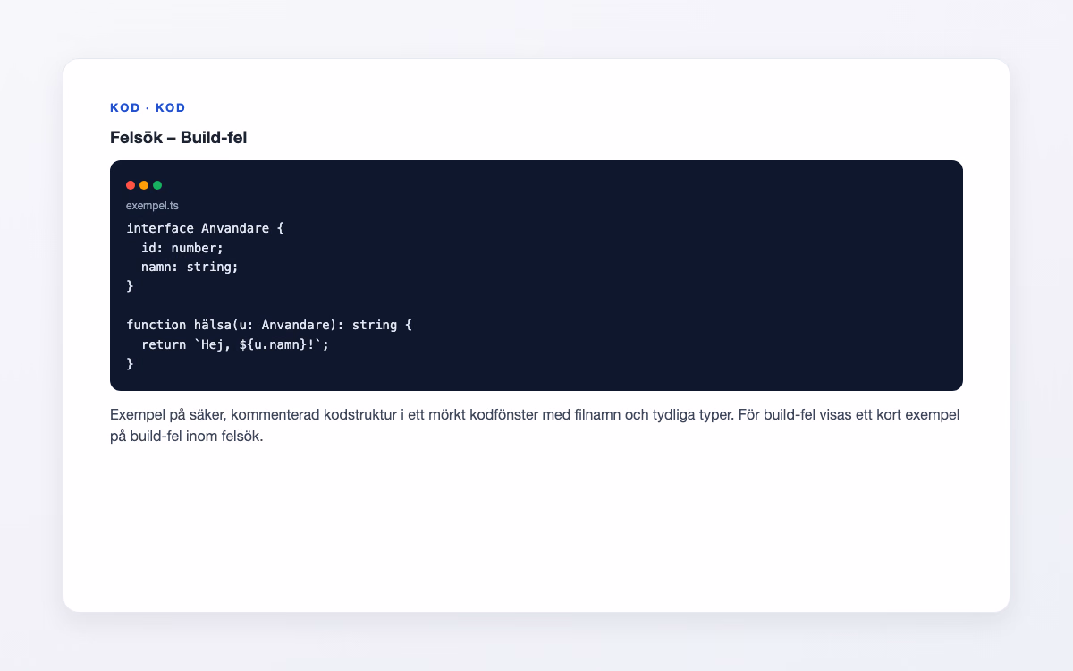 Exempelbild för Build-fel – Felsök