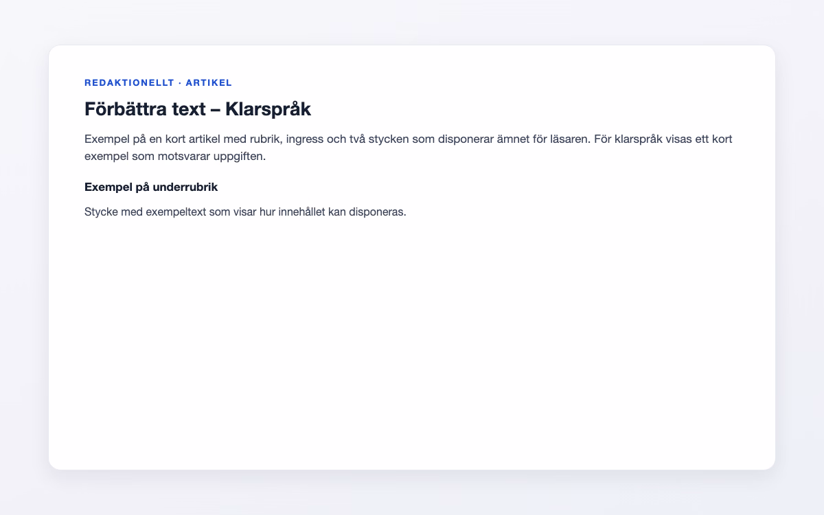 Exempelbild för Klarspråk – Förbättra text