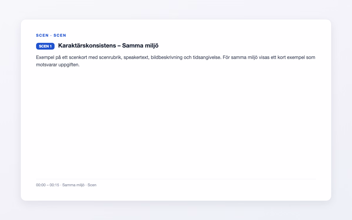 Förhandsbild för Samma miljö – Karaktärskonsistens