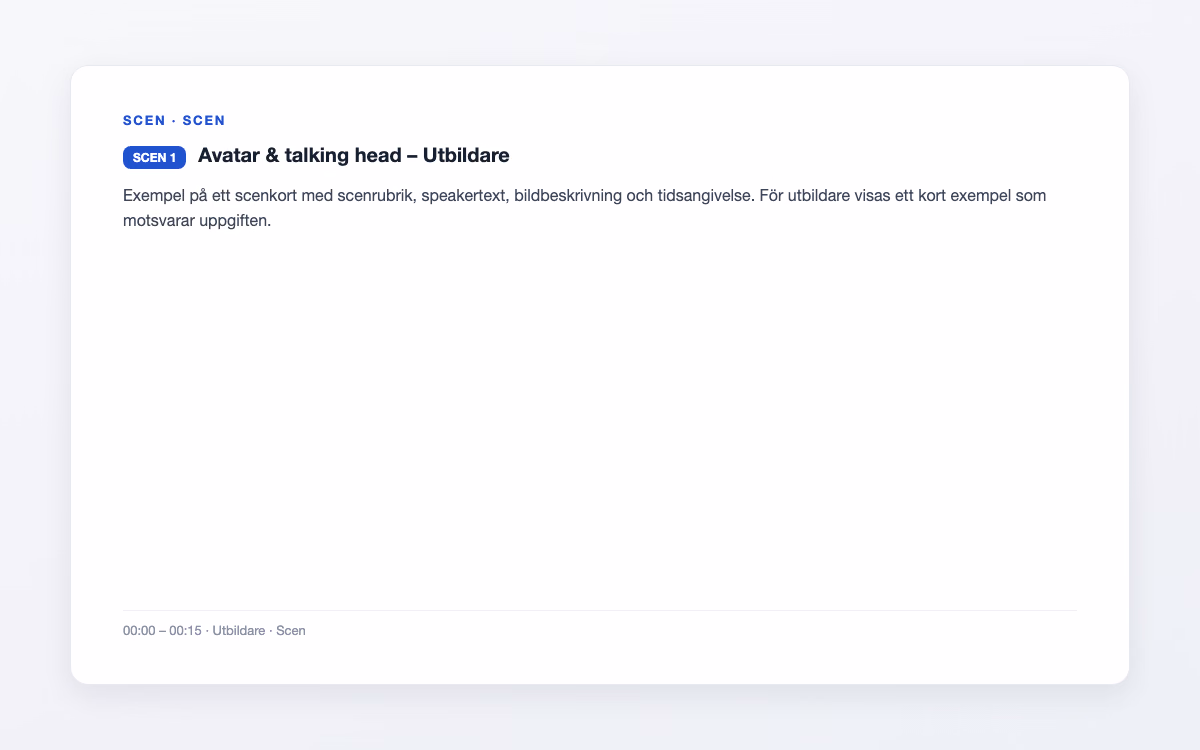 Exempelbild för Utbildare – Avatar & talking head