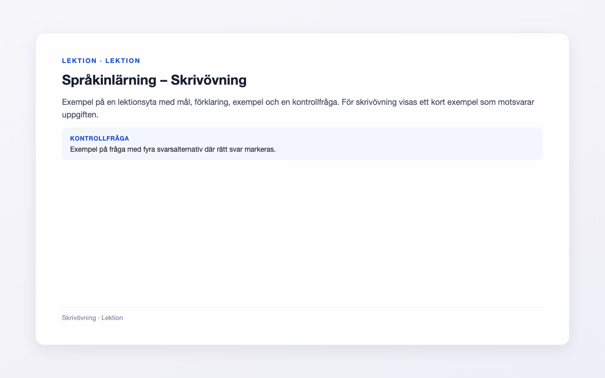 Förhandsbild för Skrivövning – Språkinlärning