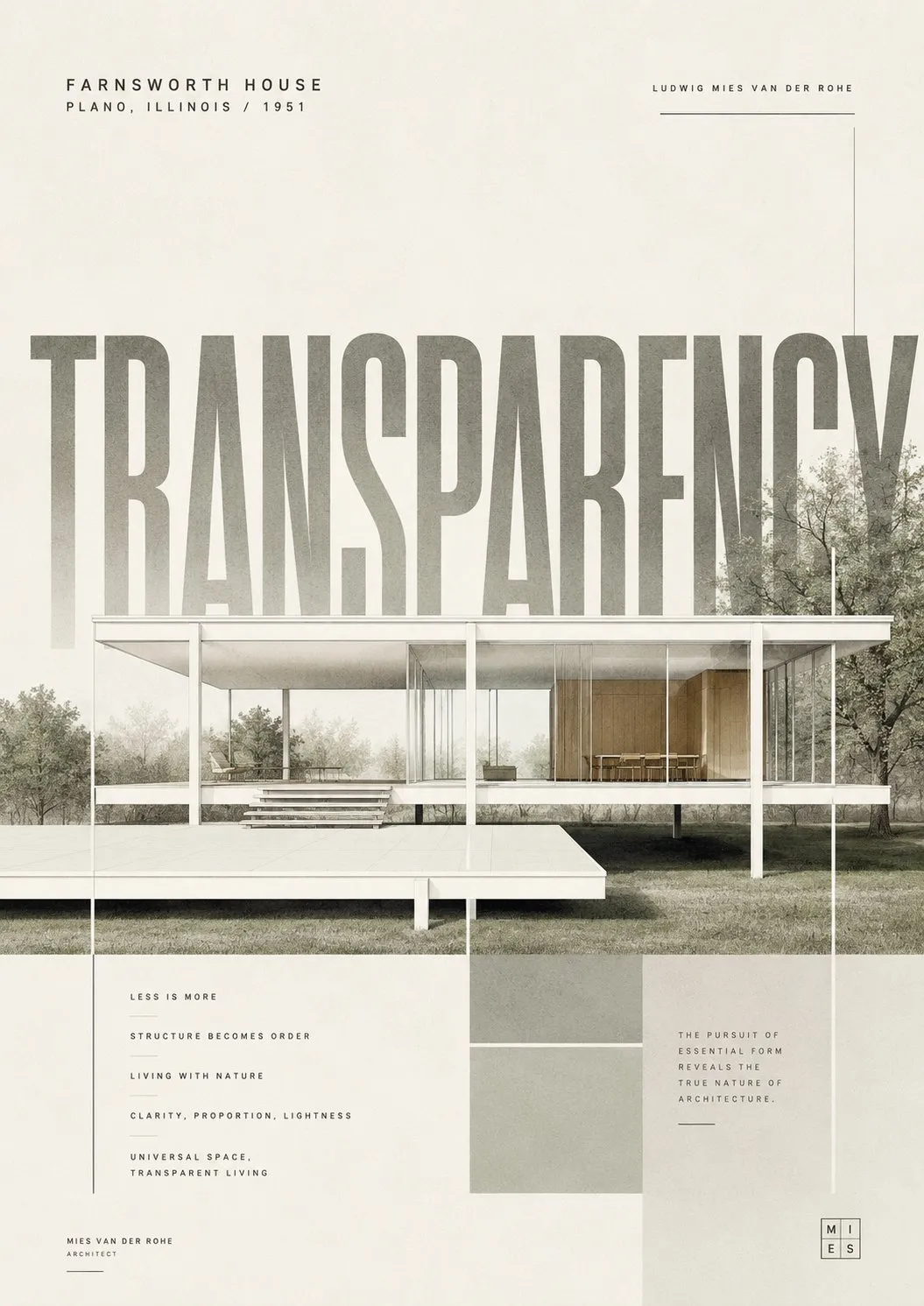 Minimalistisk affisch med arkitekturlandmärke