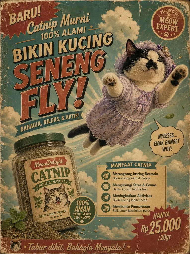 Retro indonesisk kattmynta-reklam