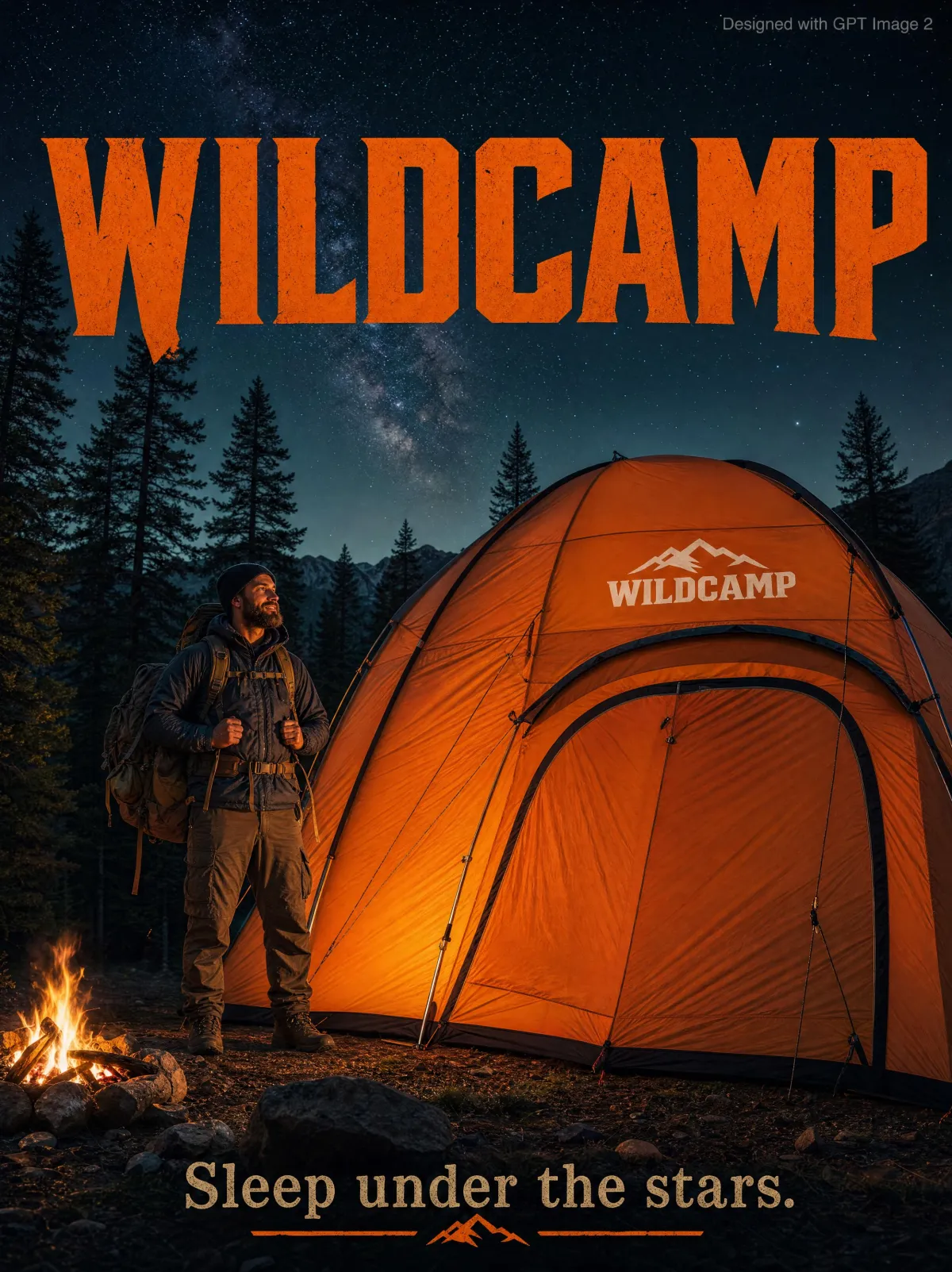 Reklamaffisch: WILDCAMP gigantiskt tält