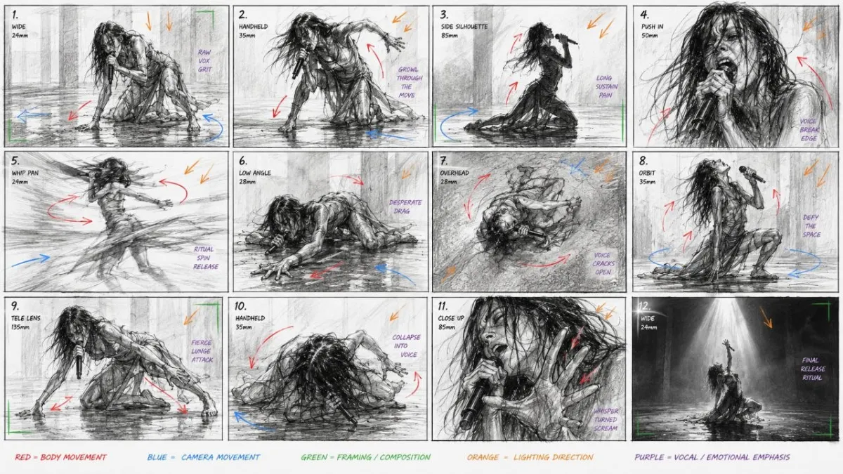 Storyboard: samtida dansframträdande