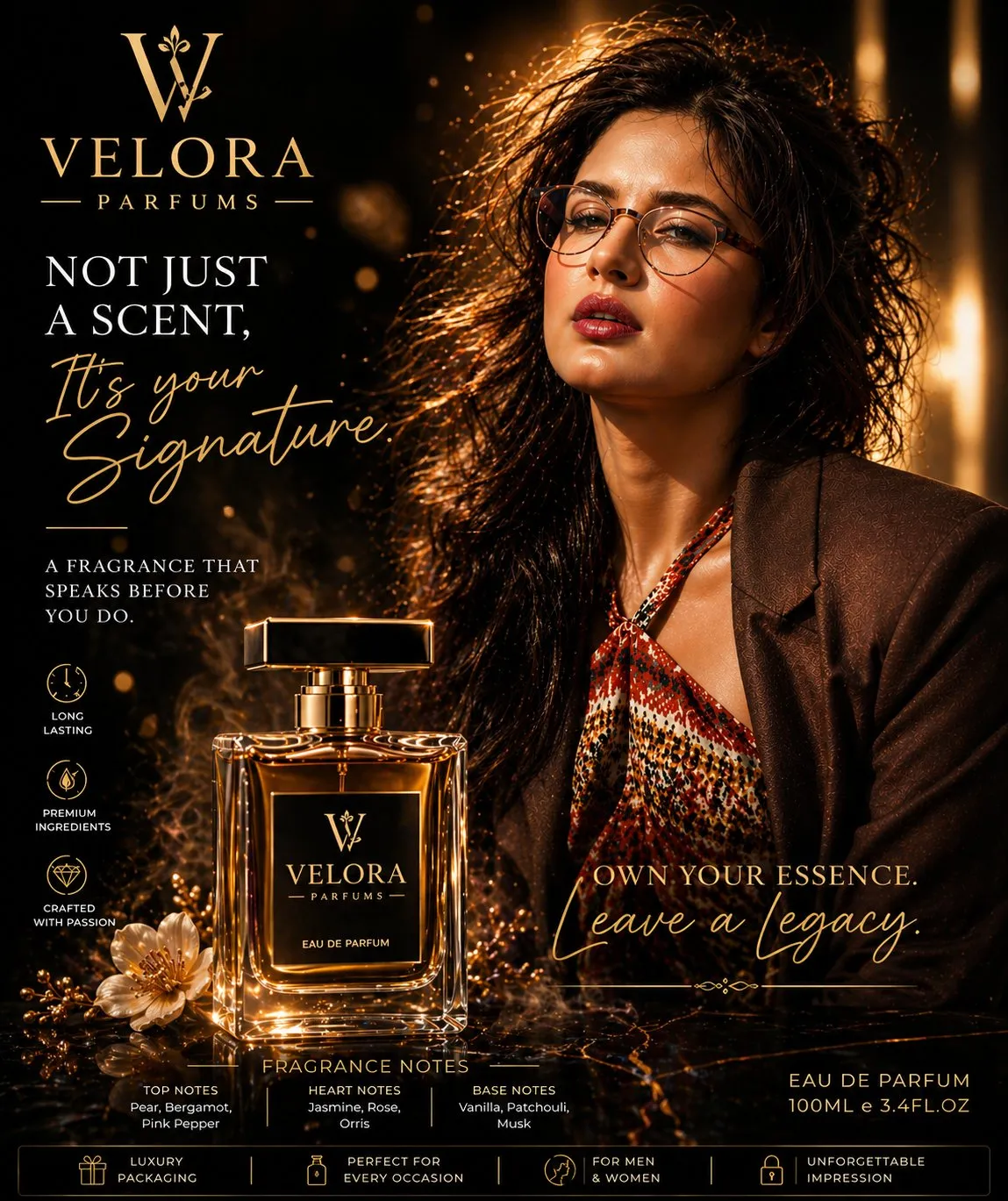 Reklamaffisch: VELORA lyxparfym