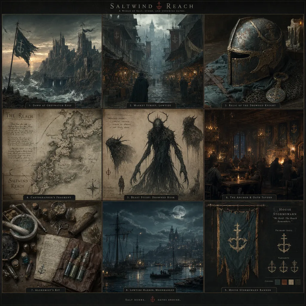 Dark fantasy-världsbygge i nio rutor