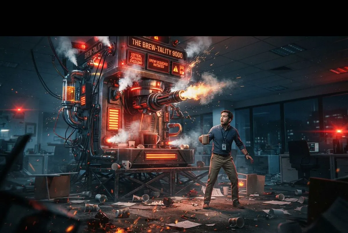 YouTube-miniatyr: sci-fi-bossfight mot kaffemaskin