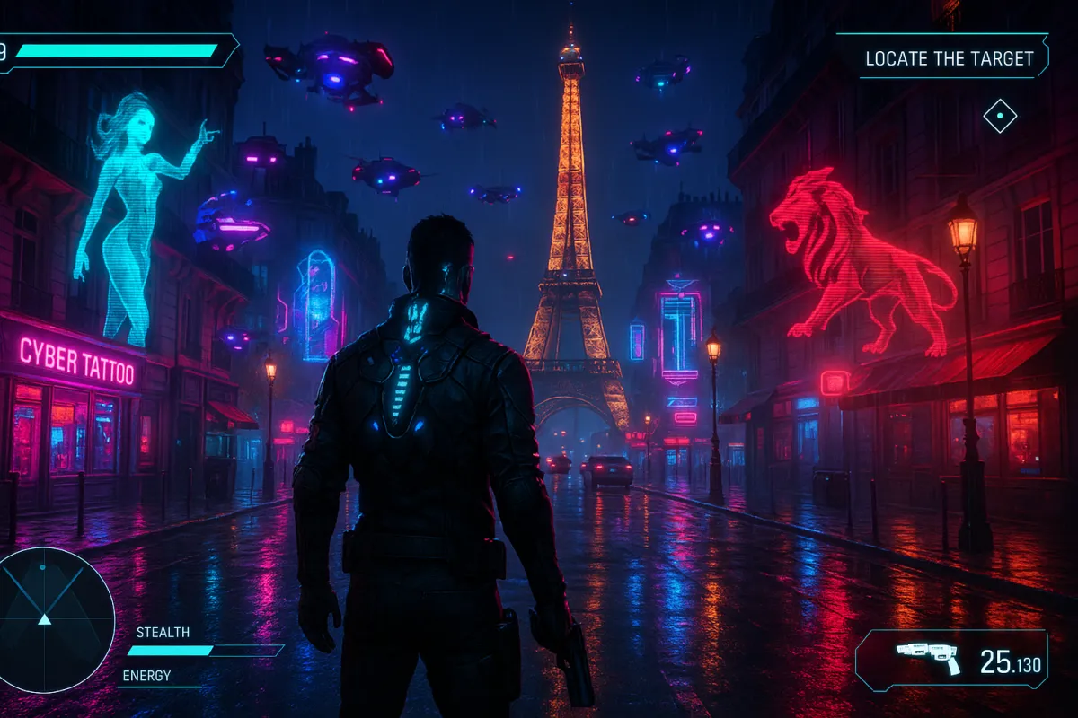 Cyberpunk-Europa: action-HUD