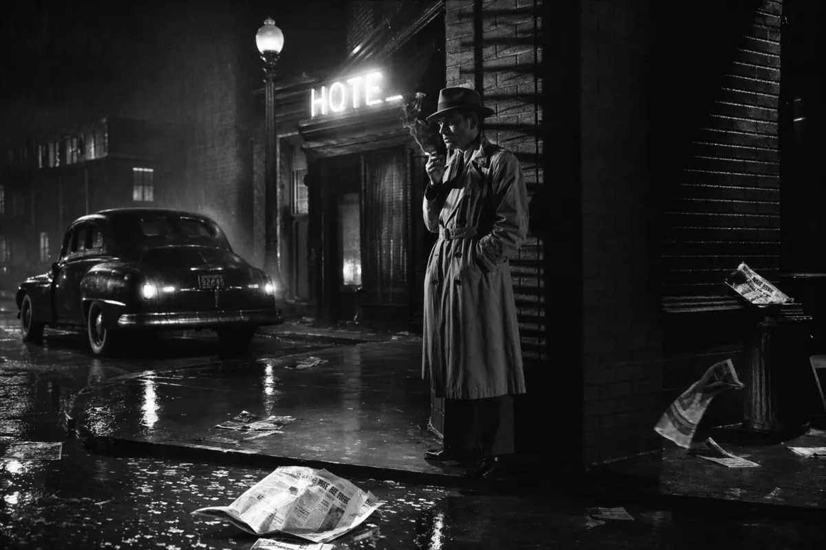 Film noir-stillbild från 1940-talet