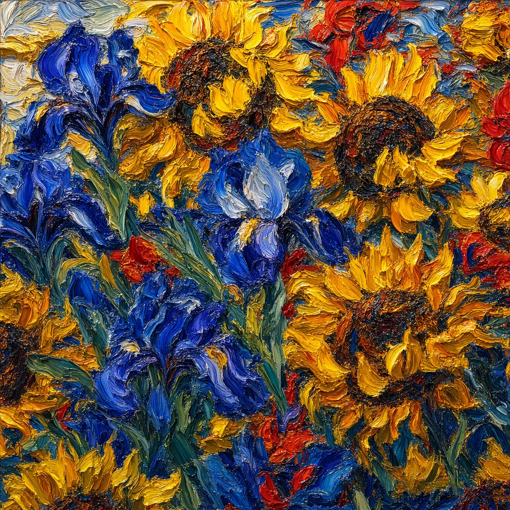 Livfull impasto: blomsterrytmer