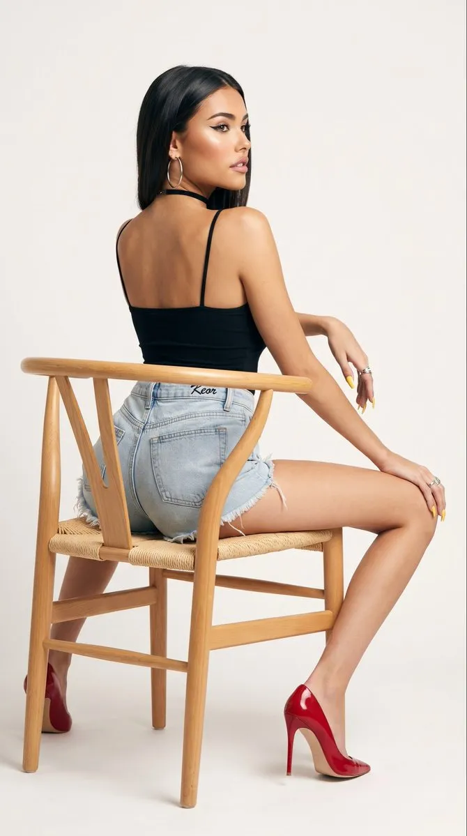 Produktmarknadsföring: redaktionellt denim-studioporträtt