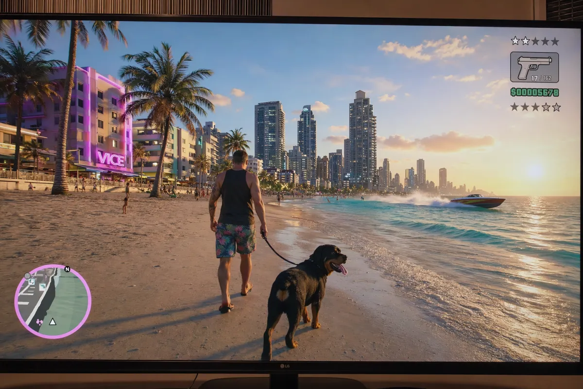 GTA 6-gameplay – stranden i Vice City