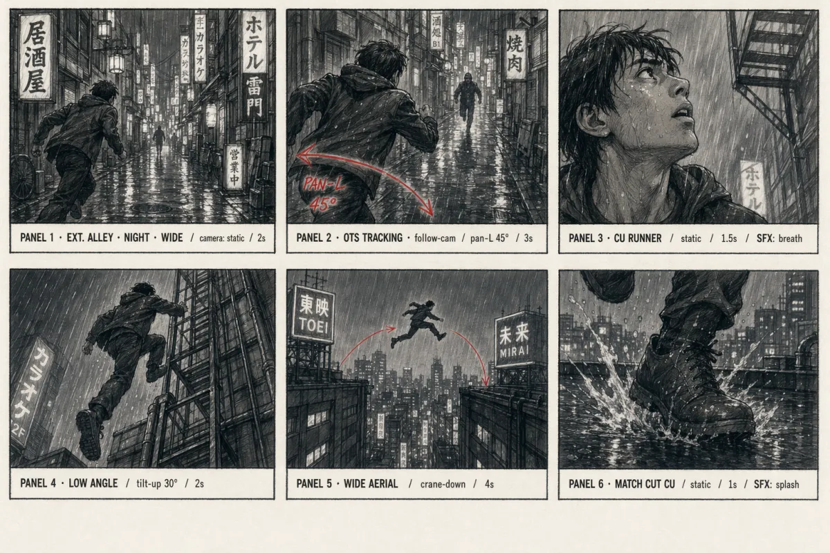 Professionell filmstoryboard i sex rutor