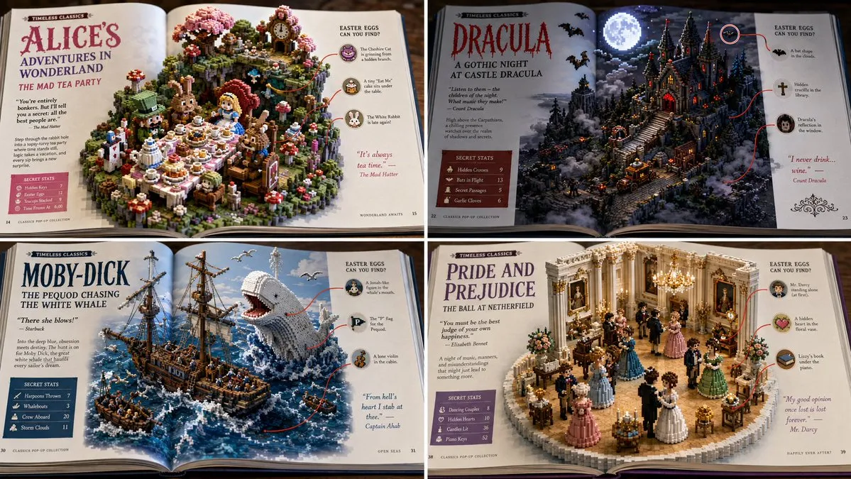 Infografik/utbildning: voxel-magasin i pop up-konst