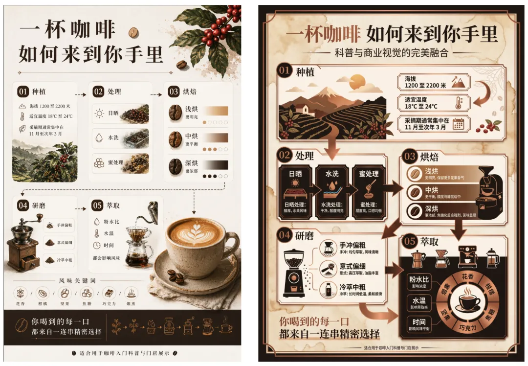 Infografik om kaffets resa